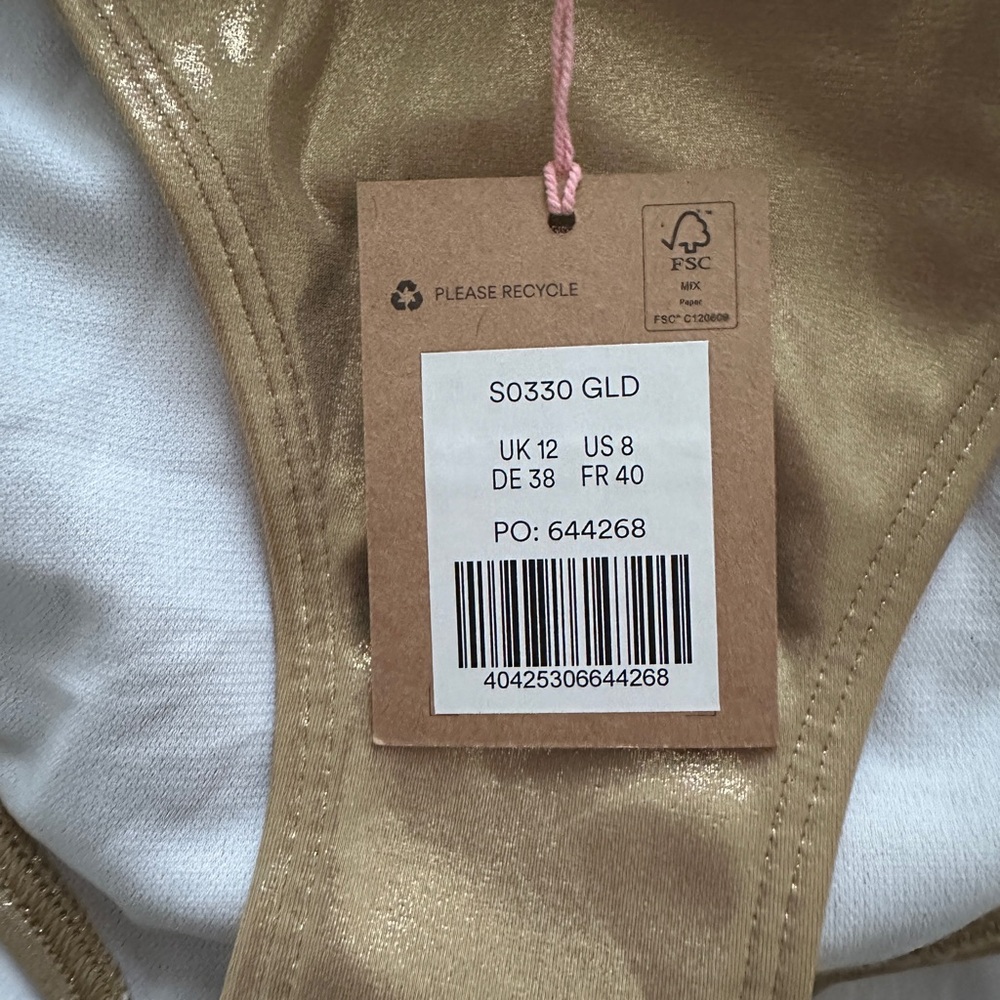 Gold Ruffled Women's Bikini Set - Picture 5 of 5